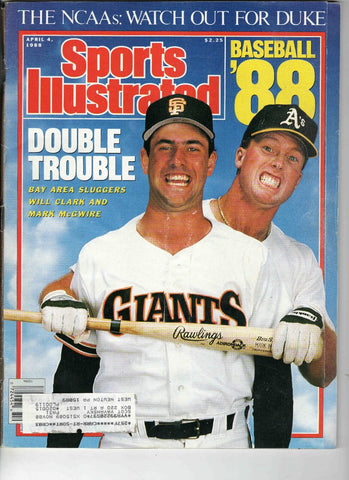 Apr 4 1988 Sports Illustrated Magazine Will Clark Mark McGwire