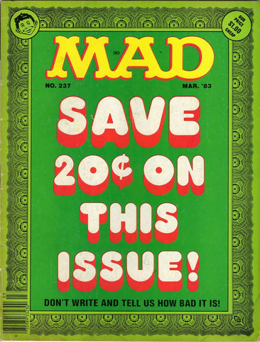 ORIGINAL Vintage 1983 Mad Magazine #237