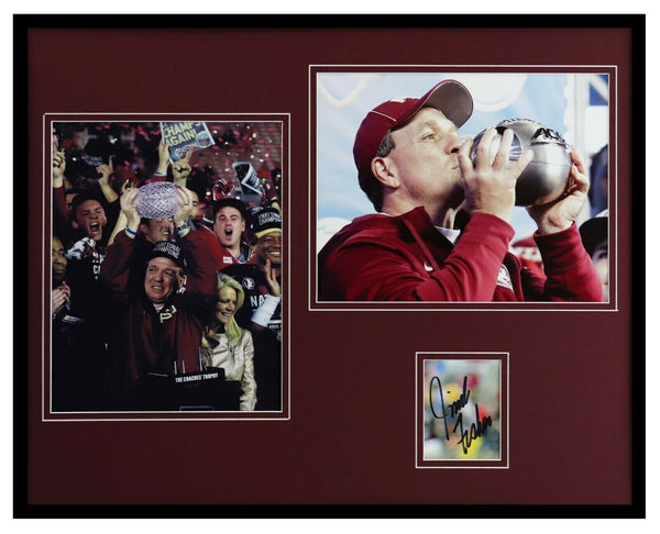 Jimbo Fisher Signed Framed 16x20 Florida State Photo Set National Champs