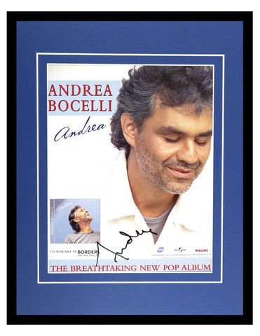 Andrea Bocelli Signed Framed 11x14 Poster Display