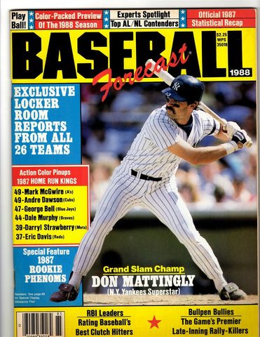 VINTAGE 1988 Baseball Forecast Magazine Don Mattingly Yankees