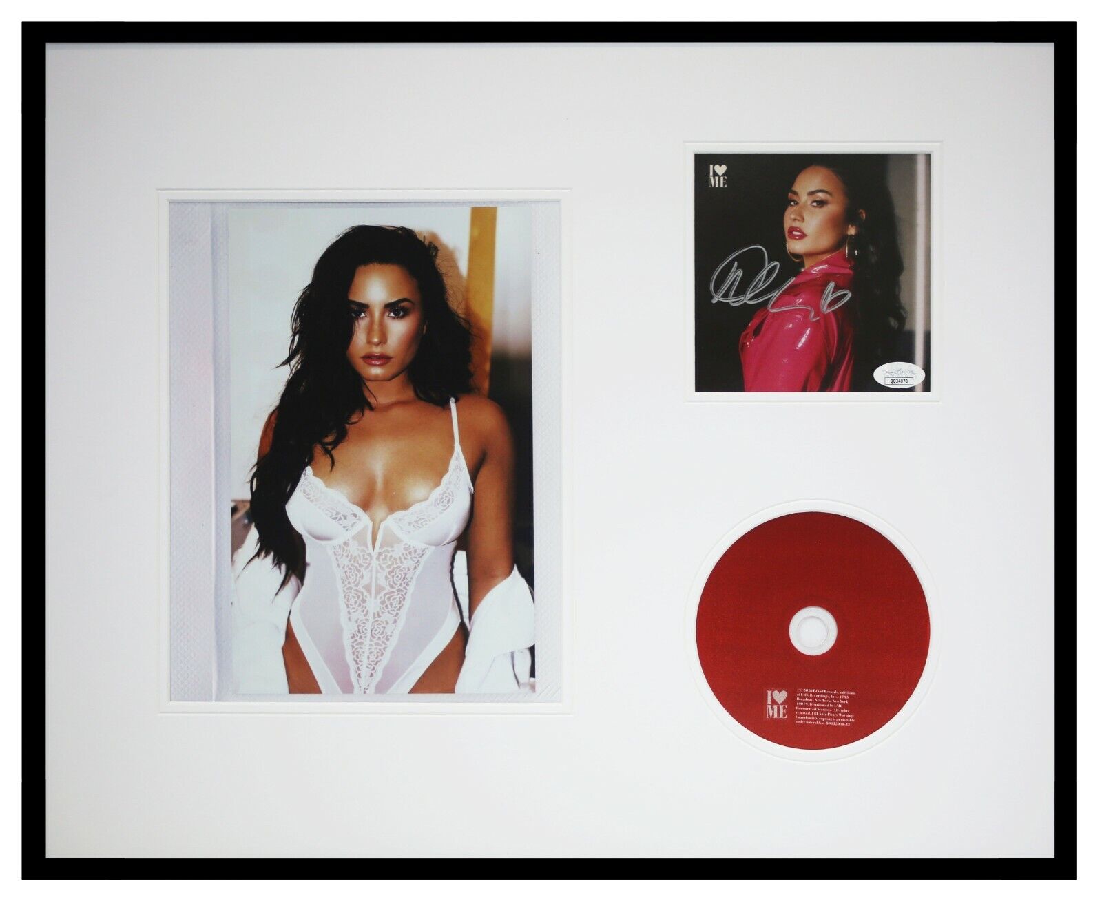 Demi Lovato Signed Framed 16x20 Photo + CD Display JSA