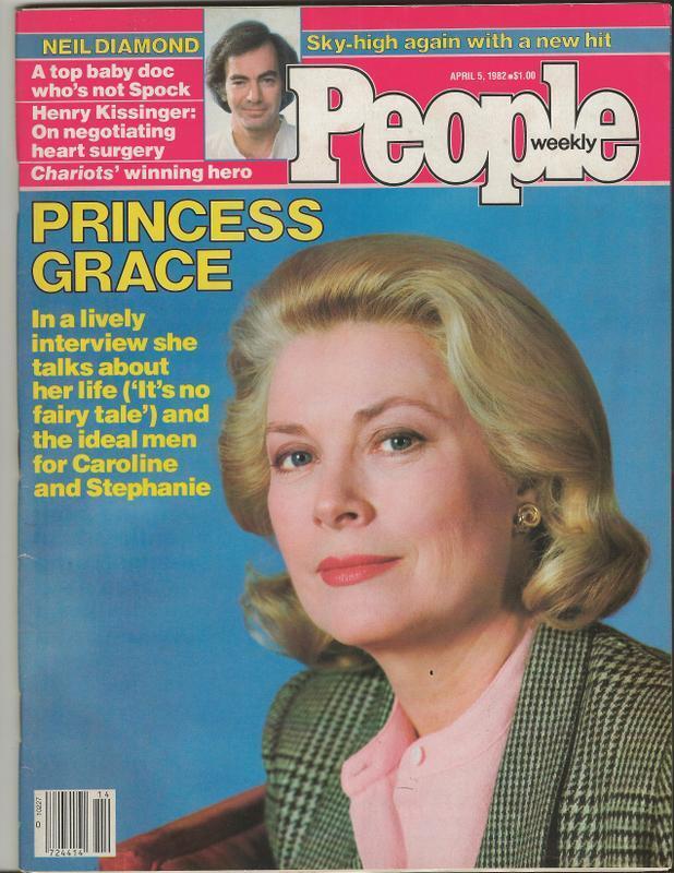 People Weekly Magazine April 5 1982 Princess Grace Kelly Neil Diamond