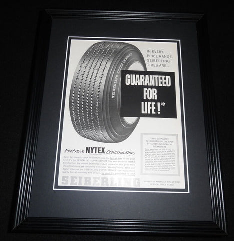 1951 Seiberling Tires Framed 11x14 ORIGINAL Vintage Advertisement