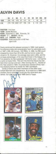 Alvin Davis Signed Baseball Book Page Mariners