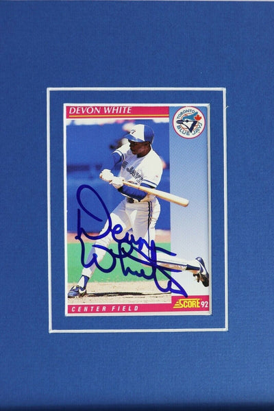 Devon White Signed Framed 16x20 Photo Poster Display Blue Jays