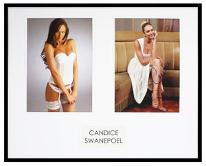 Candice Swanepoel Signed Framed 16x20 Photo Display Stockings Wedding Lingerie