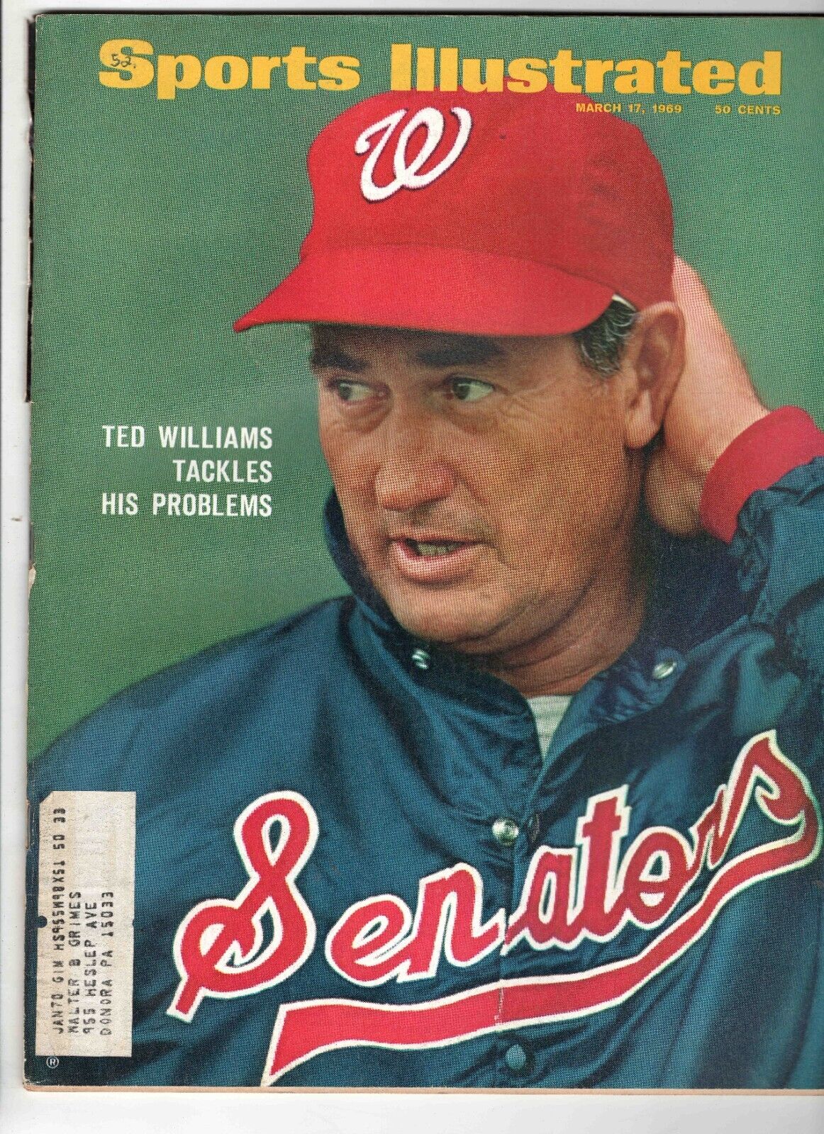 Mar 17 1969 Sports Illustrated Magazine Ted Williams Senators