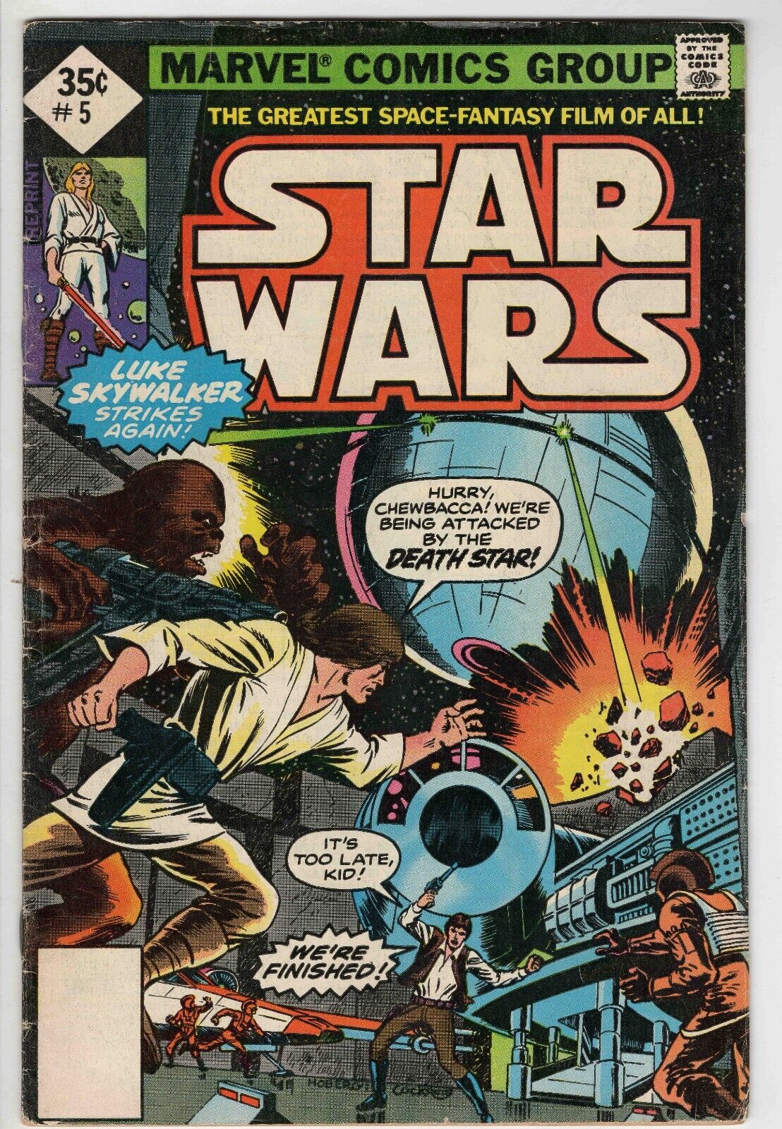 Star Wars #5 Vintage 1977 Marvel Comics 1st Wedge Antilles