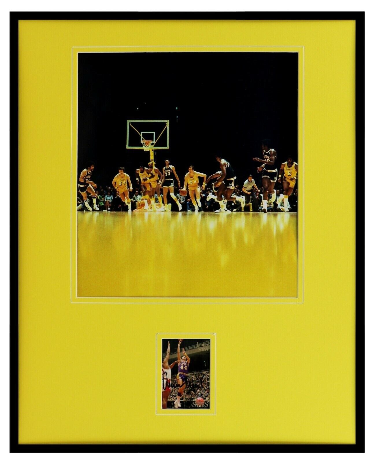 Jerry West Signed Framed 16x20 Photo Display JSA Lakers WVU 