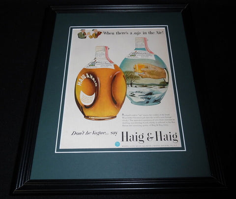 1951 Haig & Haig Whisky Framed 11x14 ORIGINAL Vintage Advertisement B