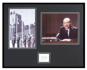 Kurt Waldheim Signed Framed 16x20 Photo Display