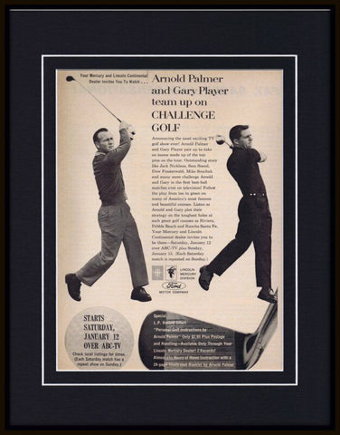 Arnold Palmer vs Gary Player 1963 Framed 11x14 ORIGINAL Vintage Advertisement 