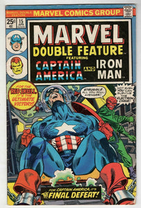 Marvel Double Feature #15 VINTAGE 1976 Captain America Iron Man