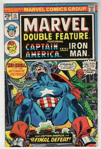 Marvel Double Feature #15 VINTAGE 1976 Captain America Iron Man