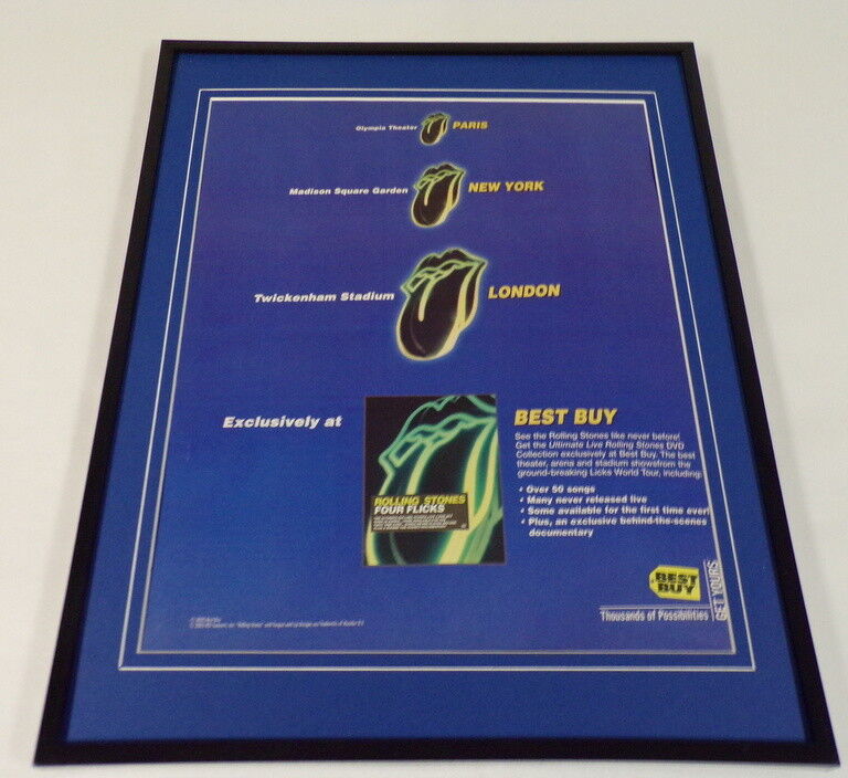 Rolling Stones 2003 Four Flicks Best Buy Framed 11x14 ORIGINAL Advertisement