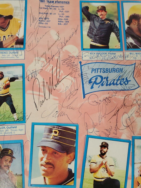 Pittsburgh Pirates Team Signed 1982 Topps Sticker Book w/ Willie Stargell Tanner