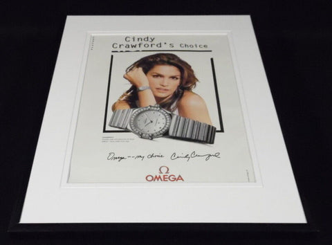 Cindy Crawford 11x14 Facsimile Signed Framed 1998 Advertising Display 