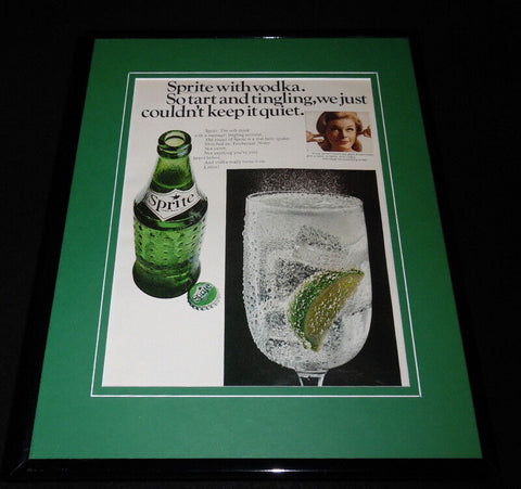 1966 Sprite & Vodka Framed 11x14 ORIGINAL Vintage Advertisement