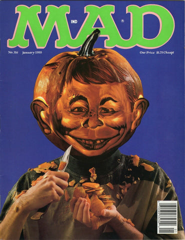 ORIGINAL Vintage 1993 Mad Magazine #316 Alfred Pumpkinhead