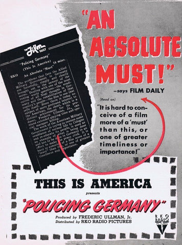 This is America Policing Germany WWII 1945 ORIGINAL Vintage 9x12 Industry Ad  