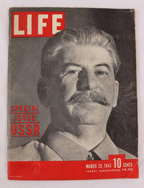 VINTAGE Mar 29 1943 Life Magazine WWII Era Joseph Stalin USSR Lucky Strike