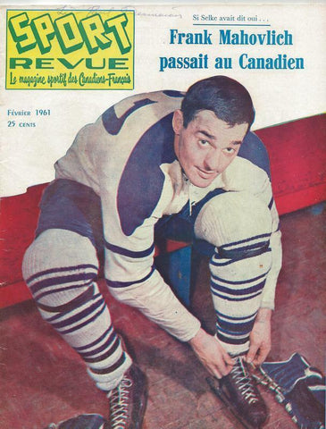 ORIGINAL Vintage February 1961 Sport Revue Magazine Frank Mahalovich Maple Leafs