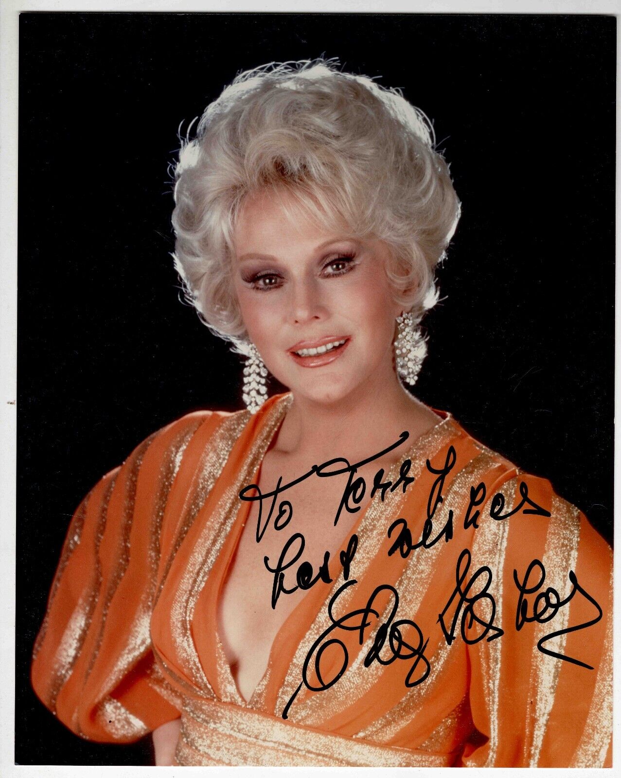 Eva Gabor Signed 8x10 Photo JSA Green Acres Rescuers Aristocrats Match Game M