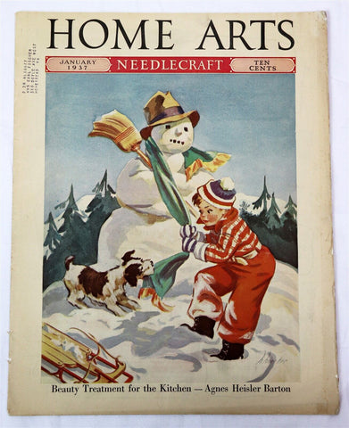 ORIGINAL Vintage Jan 1937 Home Arts Needlecraft Magazine 