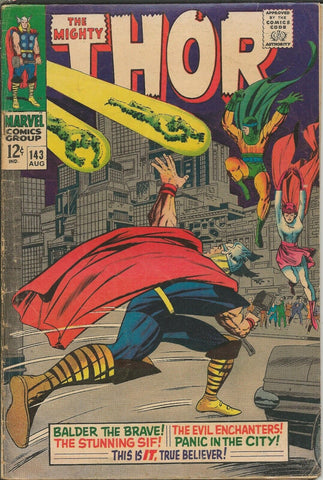 Thor #143 ORIGINAL Vintage 1967 Marvel Comics 1st Enchanters Three