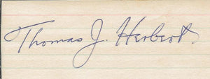 Thomas J. Herbert Signed Index Card 56th Governor of Ohio D. 1974 JSA