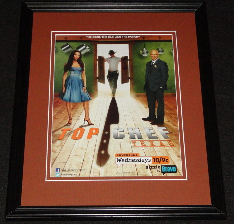 Top Chef Texas 2011 Bravo Framed 11x14 ORIGINAL Advertisement Padkma Lakshmi