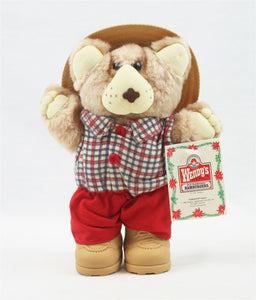 VINTAGE 1986 Wendy's Restaurant Boone Furskins Plush Bear