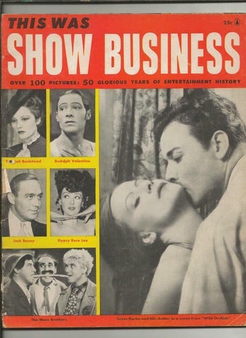 ORIGINAL Vintage 1956 This Was Show Business Magazine Greta Garbo Marx Brothers