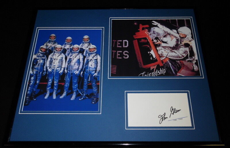 John Glenn Signed Framed 16x20 Photo Set NASA