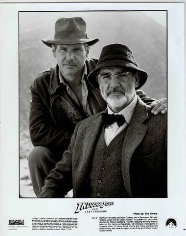 VINTAGE 1989 Indiana Jones 8x10 Press Photo Harrison Ford Sean Connery