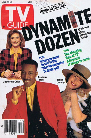 ORIGINAL Vintage Jan 20 1990 TV Guide Magazine No Label Arsenio Hall Dana Delany