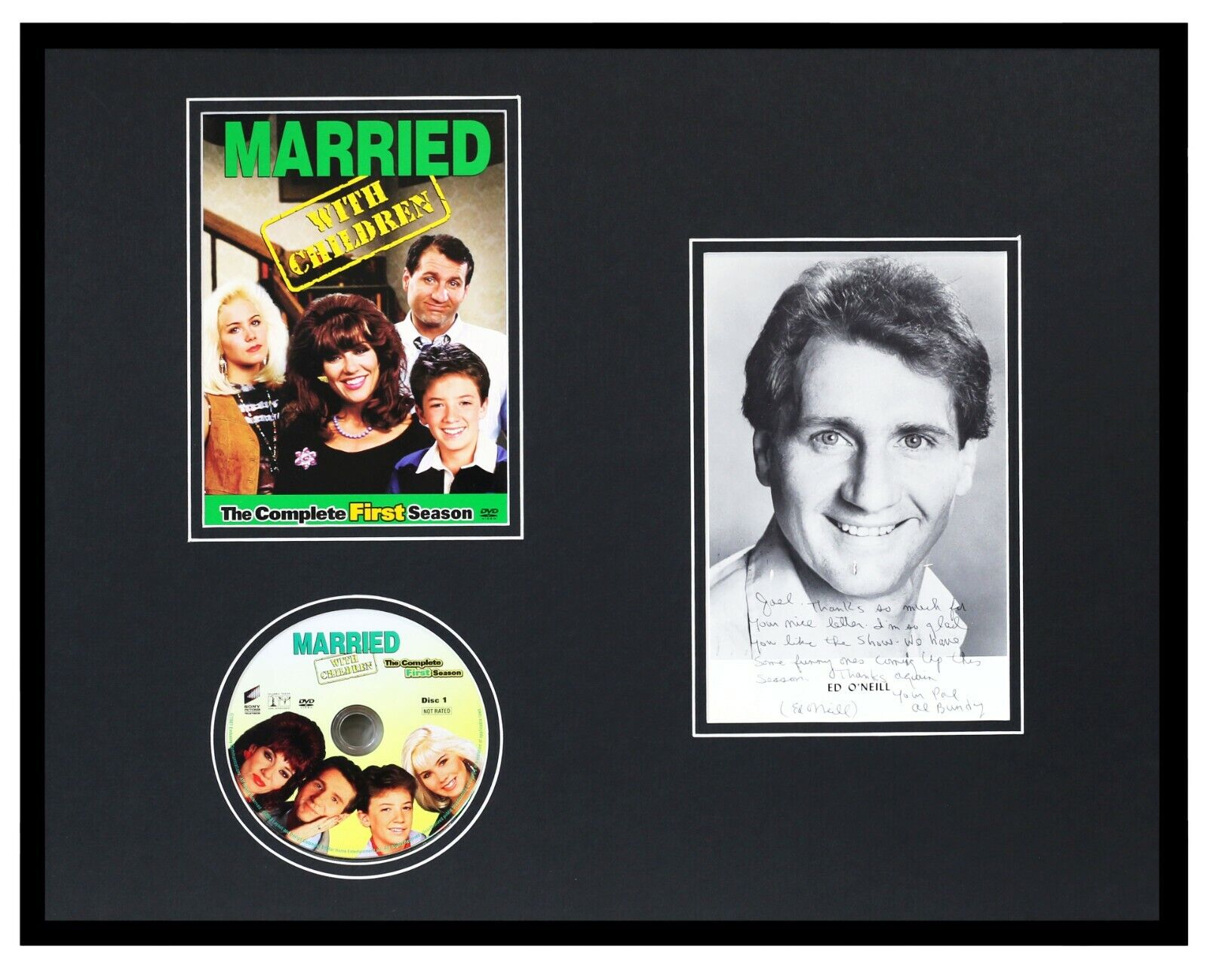 Ed O'Neill 1988 Signed Framed 16x20 Photo + Married With Children DVD Display