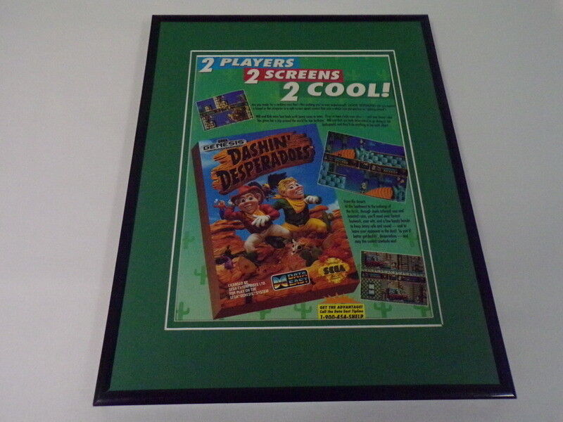 Dashin Desperadoes 1993 Sega 11x14 Framed ORIGINAL Advertisement