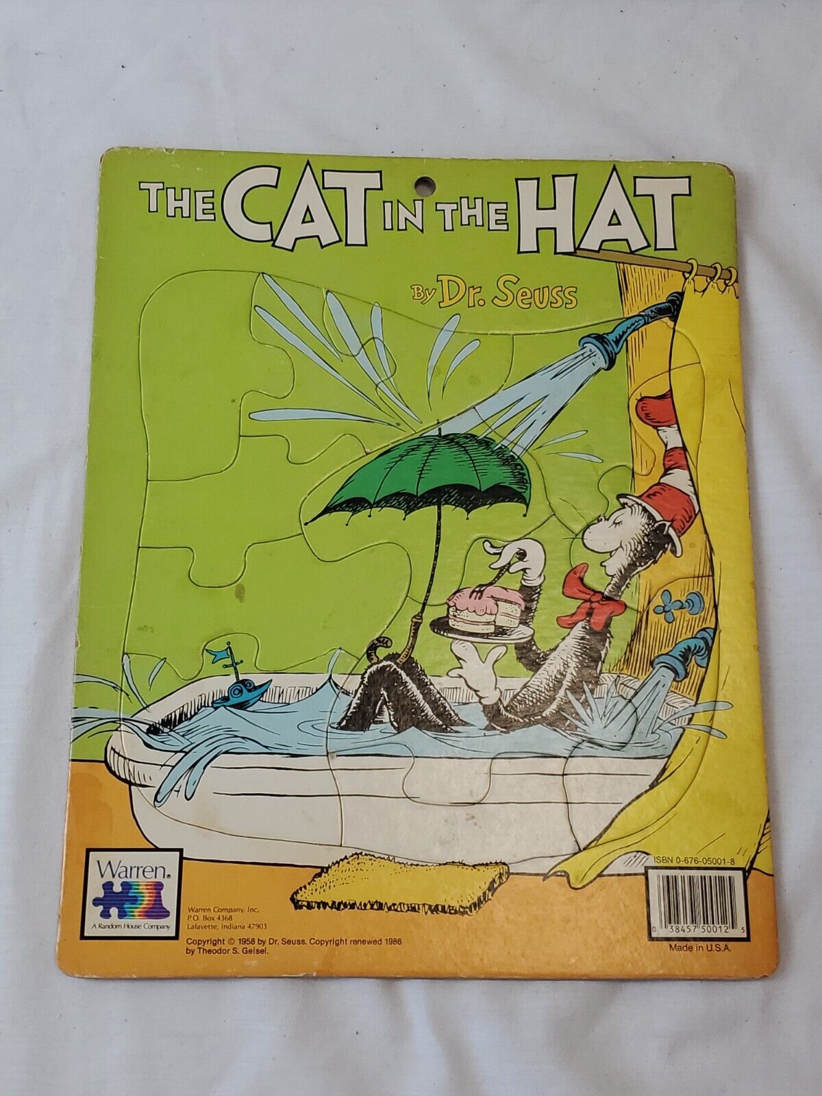 VINTAGE 1986 Warren Dr Seuss Cat in the Hat Frame Tray Puzzle