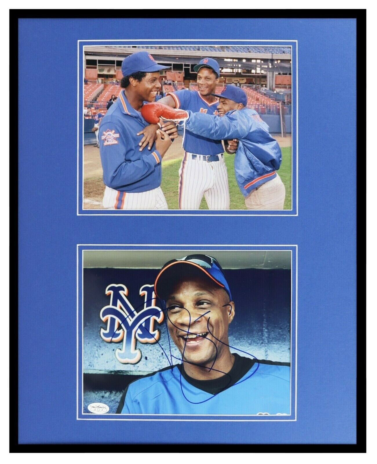 Darryl Strawberry Signed Framed 16x20 Photo Set JSA Mets