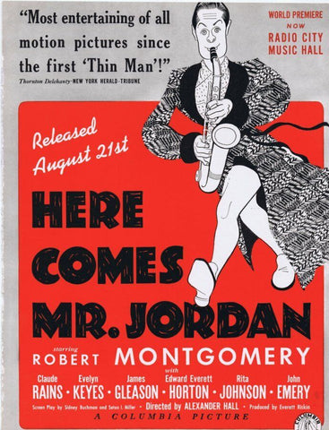 1941 Here Comes Mr Jordan ORIGINAL Vintage 9x12 Industry Ad Robert Montgomery