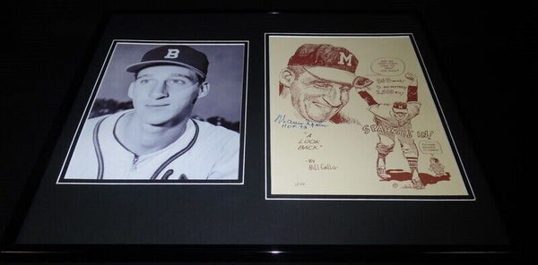 Warren Spahn Signed Framed 16x20 Photo Set Braves