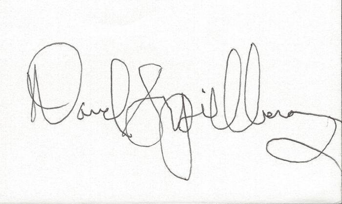 David Spielberg Signed 3x5 Index Card 