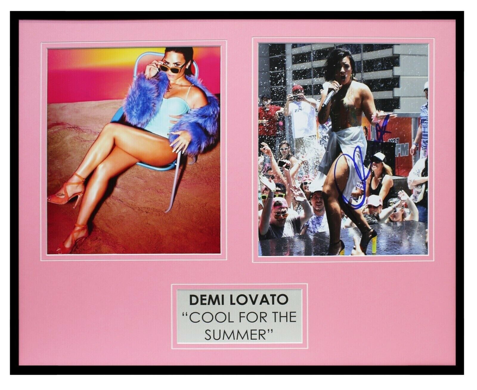 Demi Lovato Signed Framed 16x20 Photo Set Cool for the Summer JSA