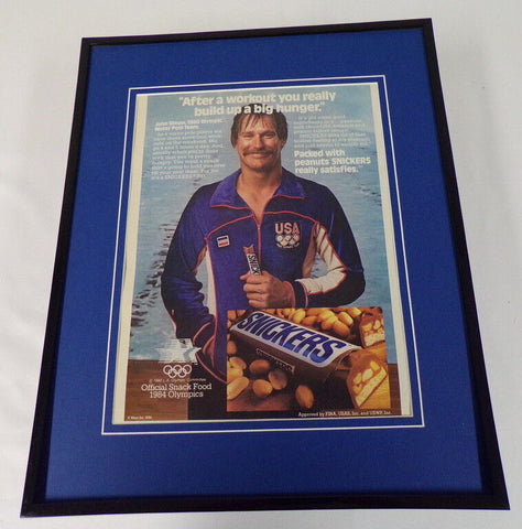 John Sian 1980 Snickers Bar Framed 11x14 ORIGINAL Vintage Advertisement 