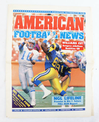 ORIGINAL Vintage Sep 29 1988 UK American Football News Rams Lions