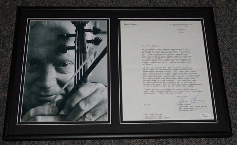 Isaac Stern Signed Framed 1974 Letter & Photo Display JSA 