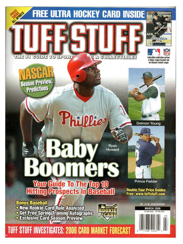 VINTAGE Mar 2006 Tuff Stuff Magazine Ryan Howard Phillies