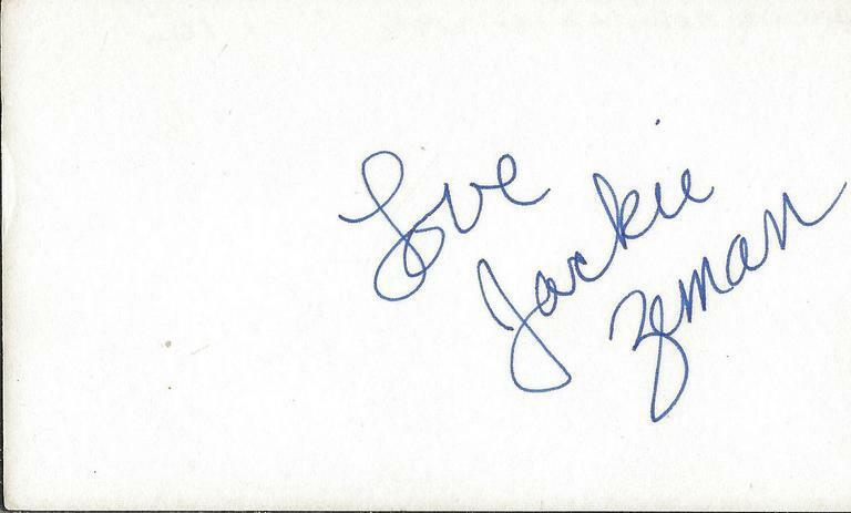 Jacklyn Jackie Zeman Signed 3x5 Index Card JSA General Hospital